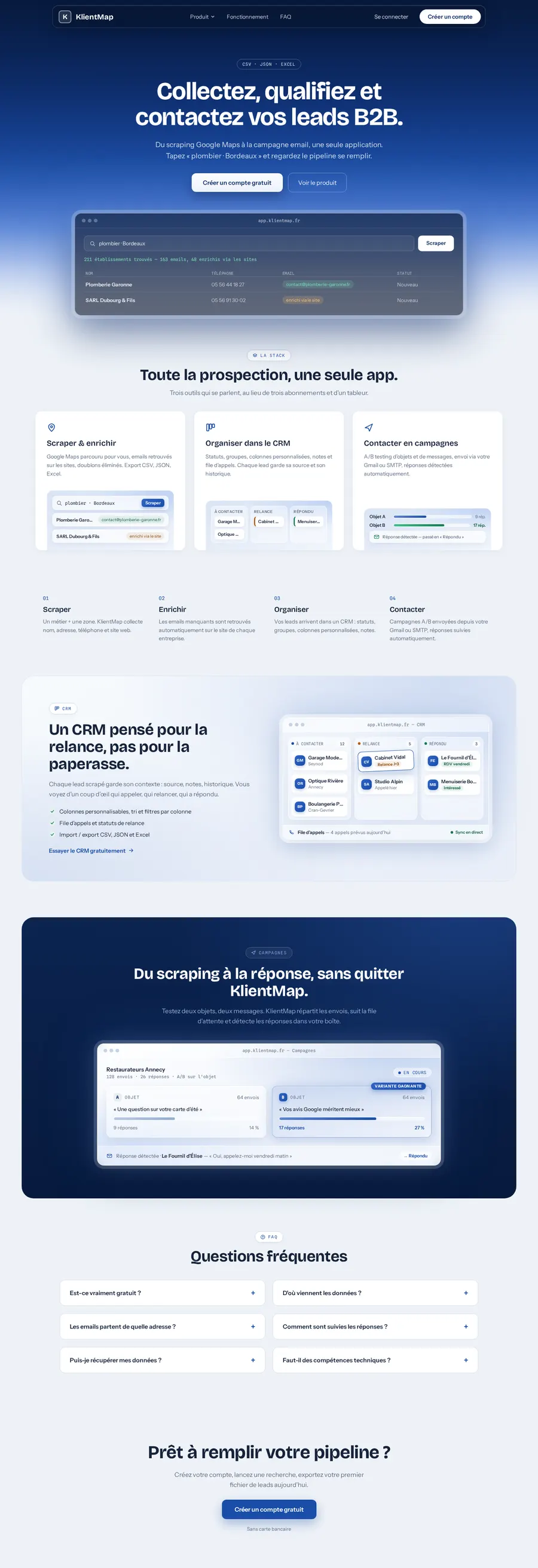 Capture du site KlientMap