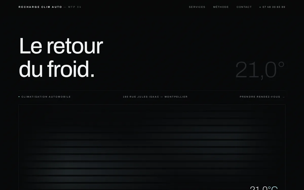 Vue du site Recharge Clim Auto sur ordinateur