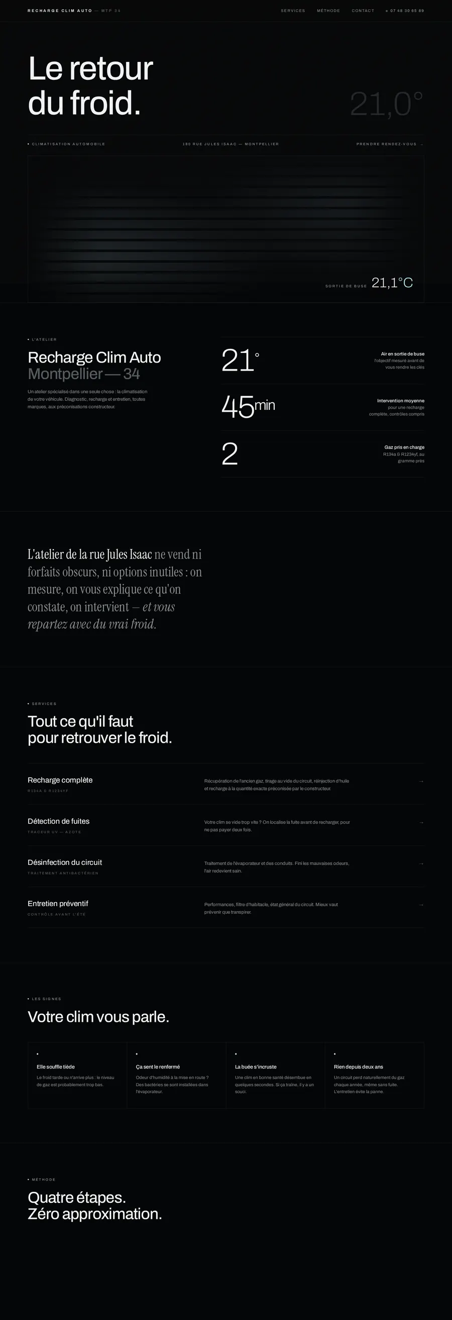 Capture du site Recharge Clim Auto